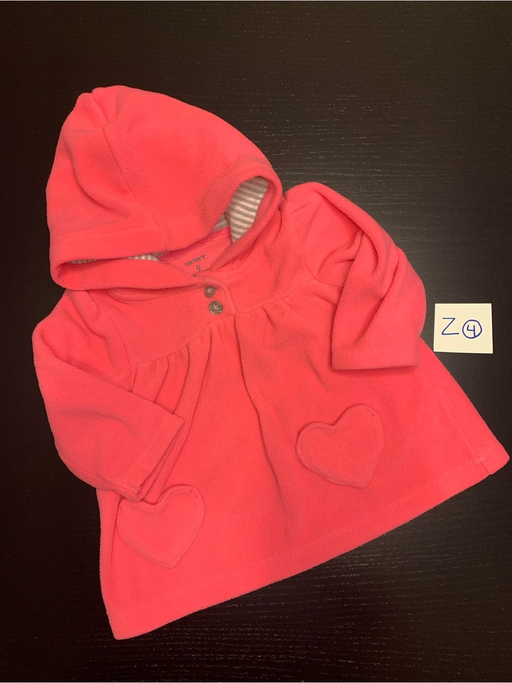 ⭐️2/$8.00⭐️ Carter's 9m Pink Hoodie with Heart Details
